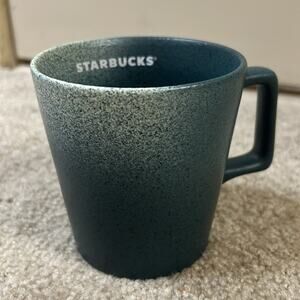2021 STARBUCKS TEAL/GREEN & WHITE OMBRÉ PAINT SPLATTER MUG 14OZ CERAMIC